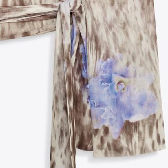 ZARA Printed tulle crossover top SIZE M 5039/137/049 - Picture 7 of 8